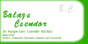 balazs csendor business card